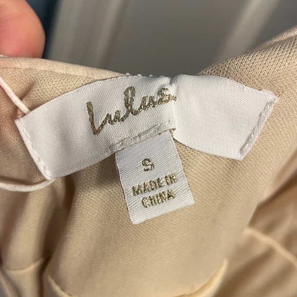 Lulus Destined for Romance Beige and White Sequin Maxi Dress - Picture 4 of 8